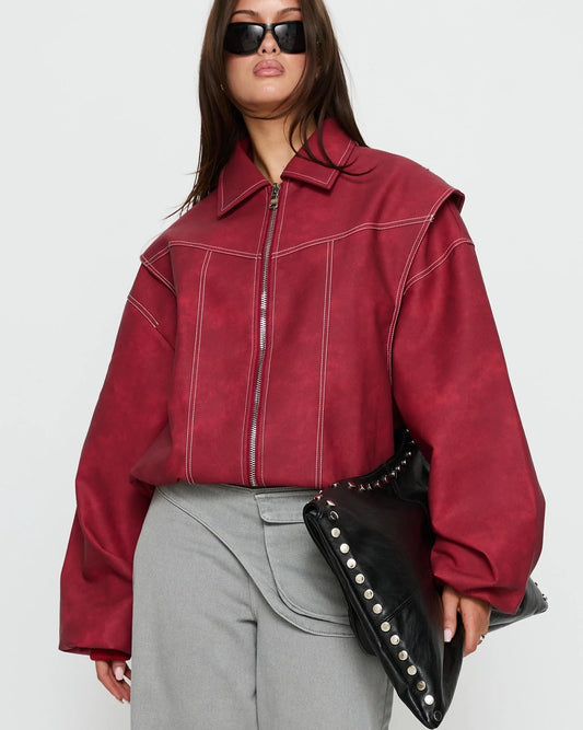 Crimson Bomber Jacket